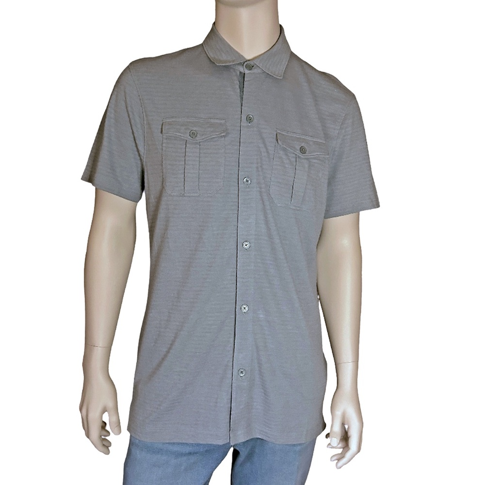 Banana Republic Button Front Shirt Short Sleeve Textured Knit NWT